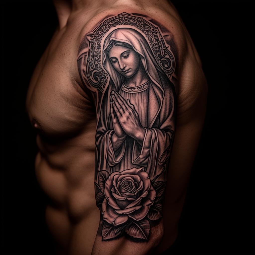 Esempio di tatuaggio stile Chicano